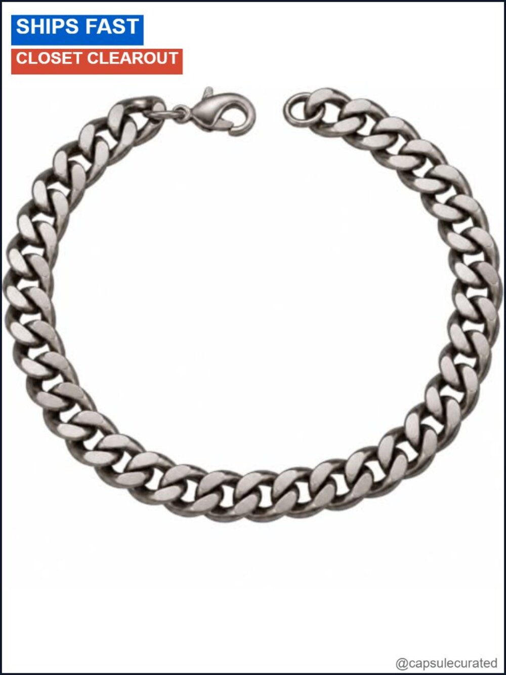 Pure Titanium Cuban Link Chain Bracelet Men Women Hypoallergenic